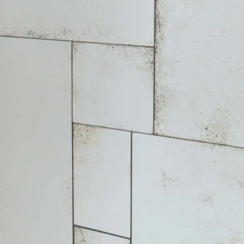 Espejo Patchwork Envejecido con Marco Latón