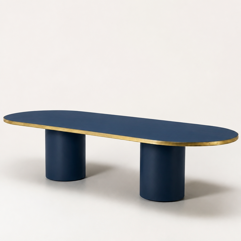 Mid-Century Double Pedestal Antique Boutique Dining Table