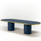Mesa Antique Boutique de comedor - Mid Century con doble pedestal