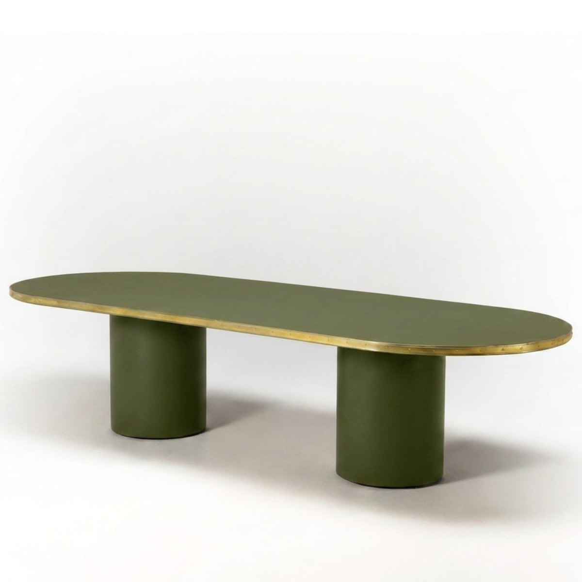 Mesa Antique Boutique de comedor - Mid Century con doble pedestal