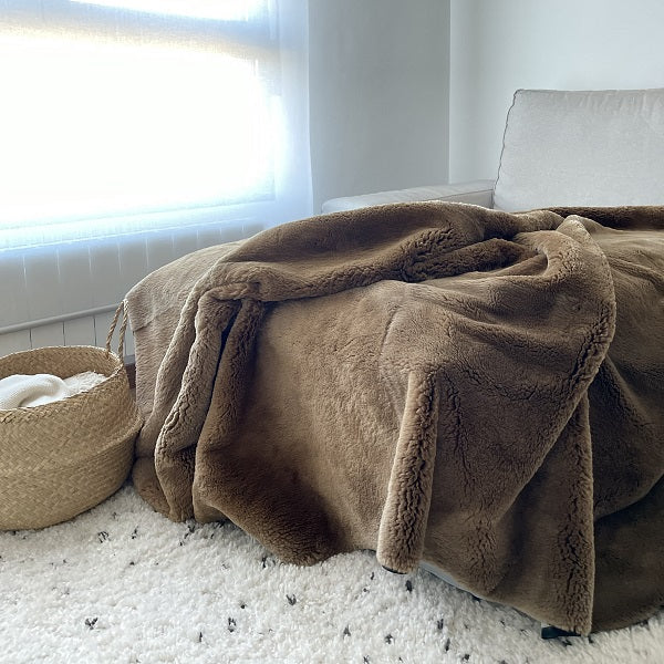 Premium Sheared Beaver Throw, Handcrafted and Ethically Sourced Fur