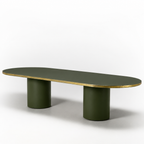 Mid-Century Double Pedestal Antique Boutique Dining Table