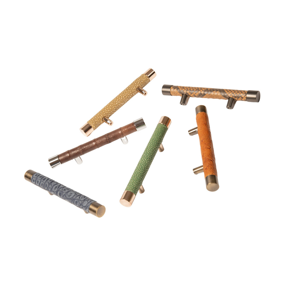 Bilbao - Exotic Skins & Metal Accents Bespoke Cylindrical Pull Handle