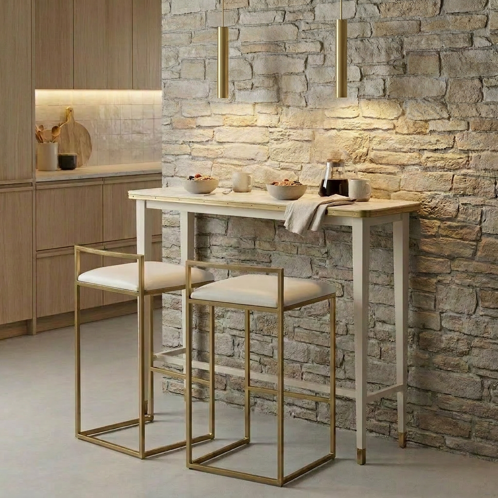 Barra de cocina Antique Boutique - Piedra Cosantino con detalles de latón