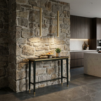 Barra de cocina Antique Boutique - Piedra Cosantino con detalles de latón