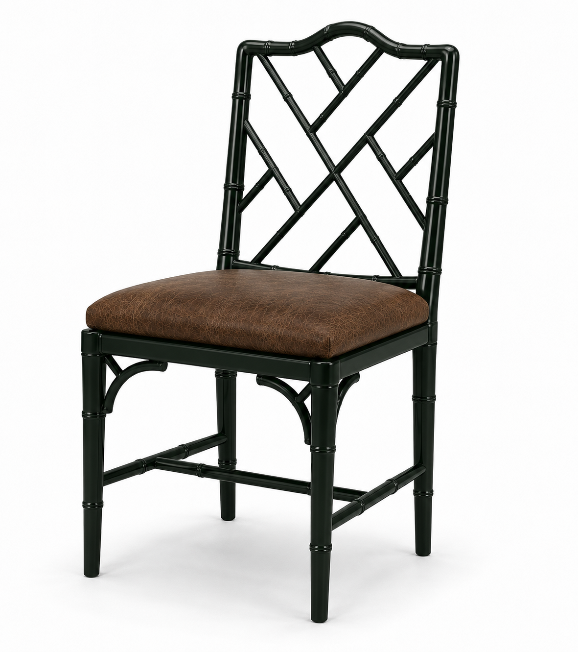 Silla Chinese Chippendale Faux Bamboo - cojín integrado