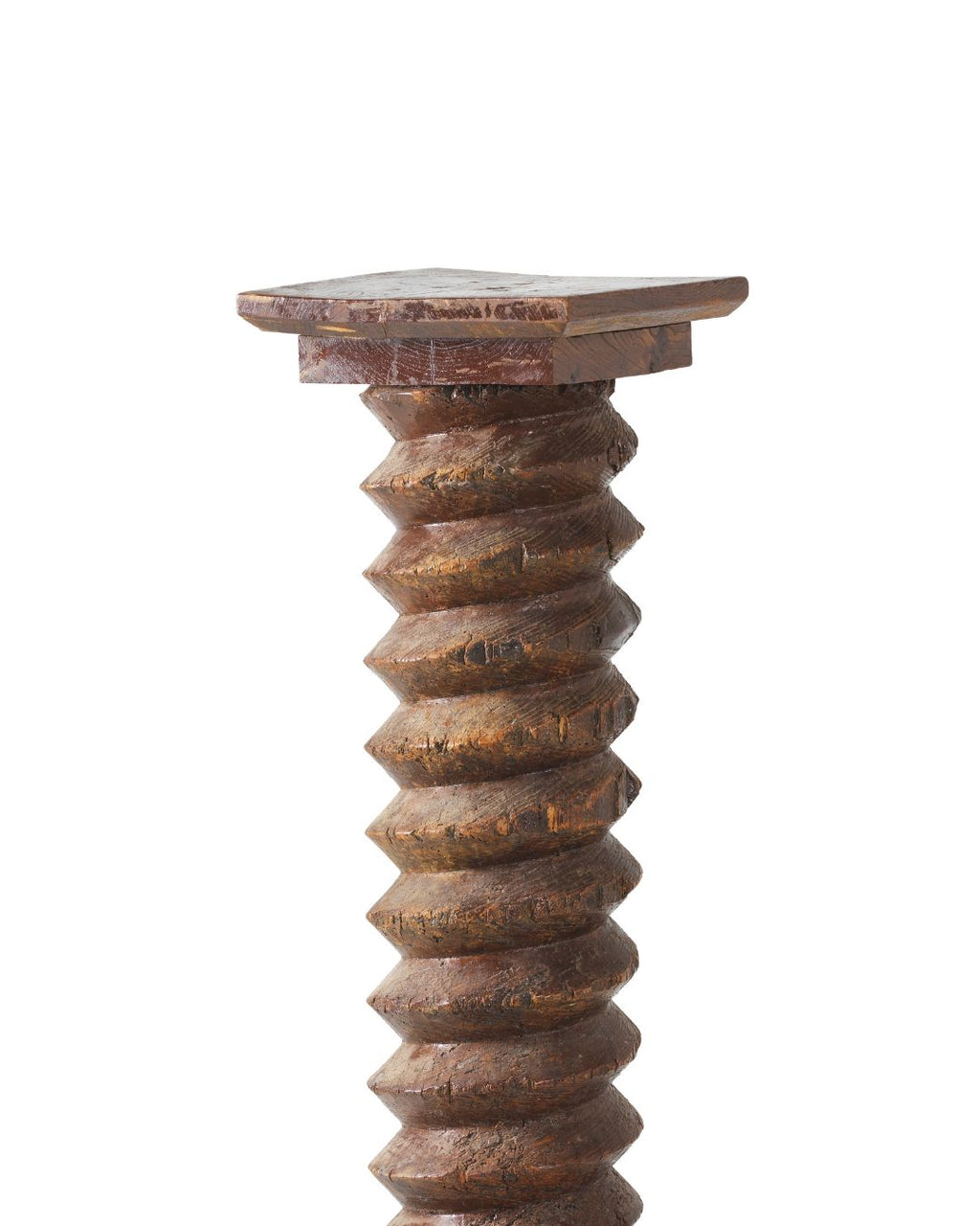 Escultura de tornillo de prensa de vino de roble francés del siglo XIX