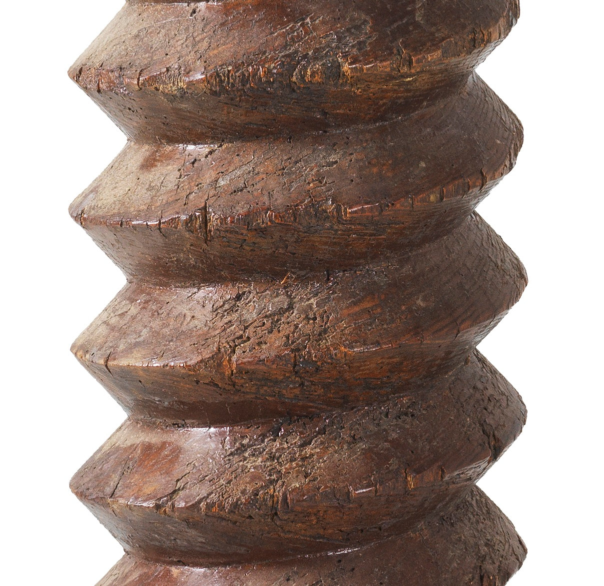 Escultura de tornillo de prensa de vino de roble francés del siglo XIX