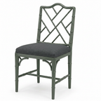 Silla Chinese Chippendale Faux Bamboo - cojín integrado