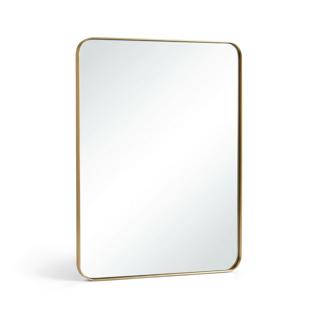 Espejo Rectangular con Marco de Latón