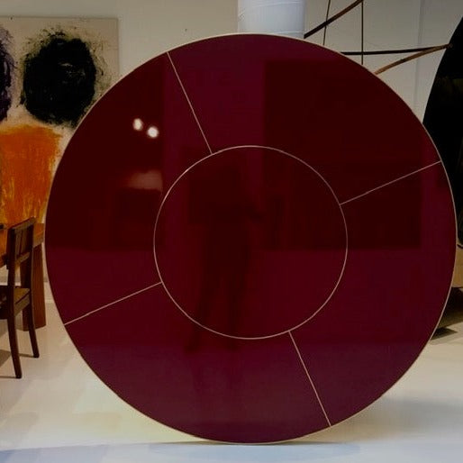 Mesa Antique Boutique Redonda - Mid-Century con Base Central
