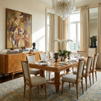 Mesa de Comedor Art Déco Francesa en Madera de Sicomoro - Estilo André Arbus, c. 1940