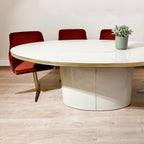 Mesa Antique Boutique Ovalada o Rectangular - Mid-Century con Base Central