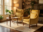 Pareja de Sillones Mid-Century en Terciopelo Mostaza