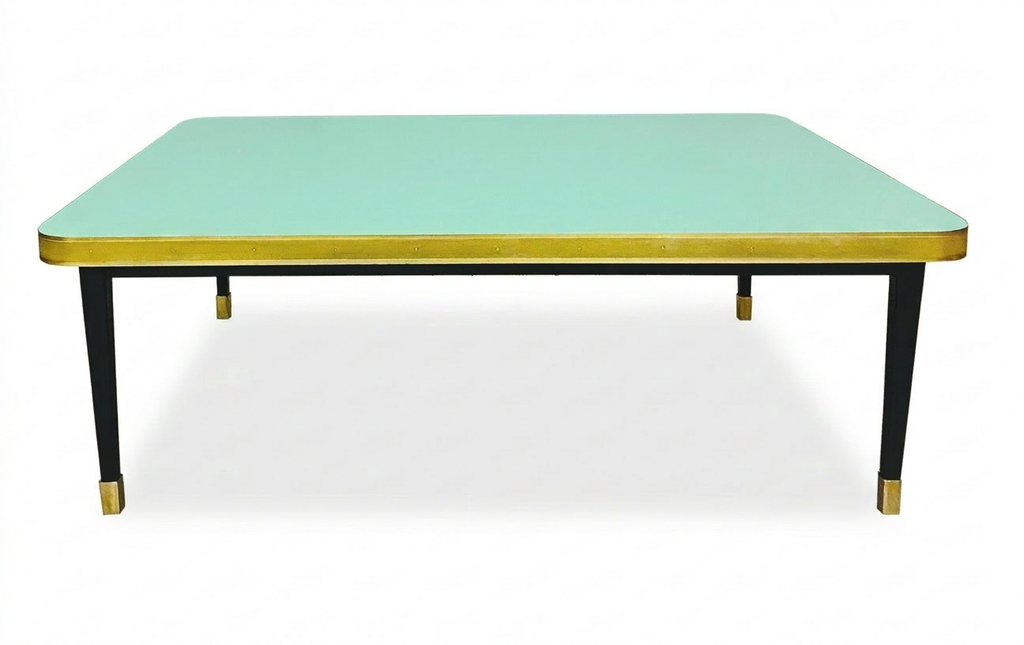 Mesa Baja Antique Boutique - Mid-Century con Detalles en Latón