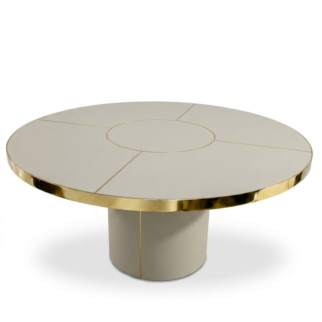 Mid-Century Round Antique Boutique Table with Pedestal Base