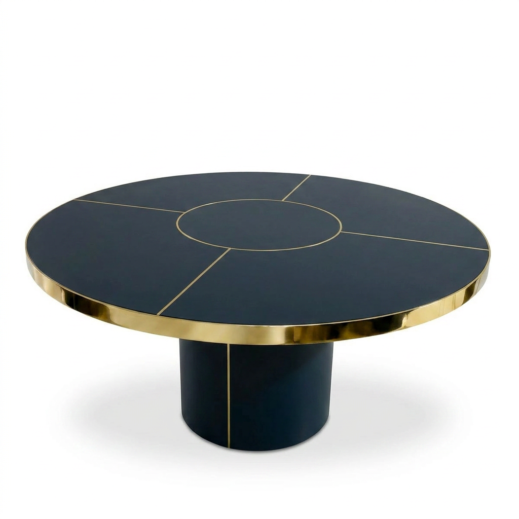 Mid-Century Round Antique Boutique Table with Pedestal Base