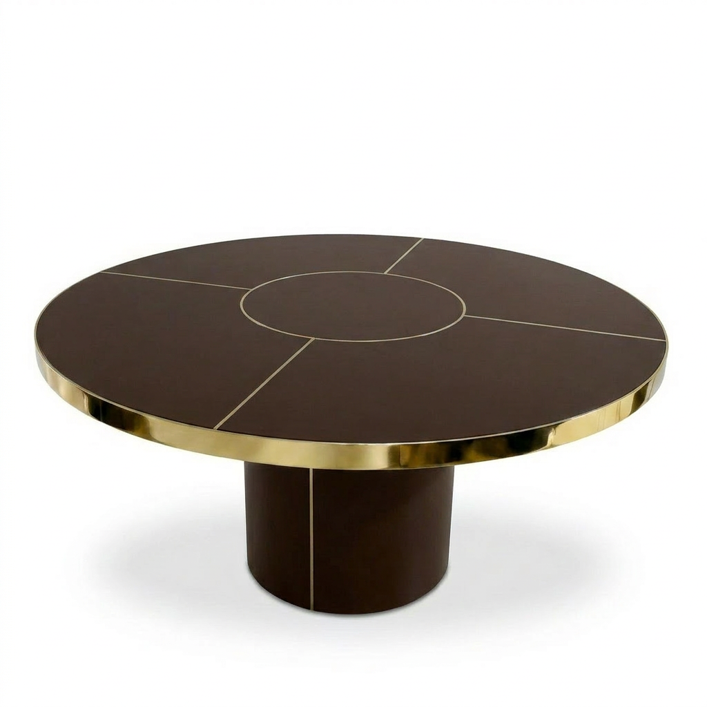 Mid-Century Round Antique Boutique Table with Pedestal Base
