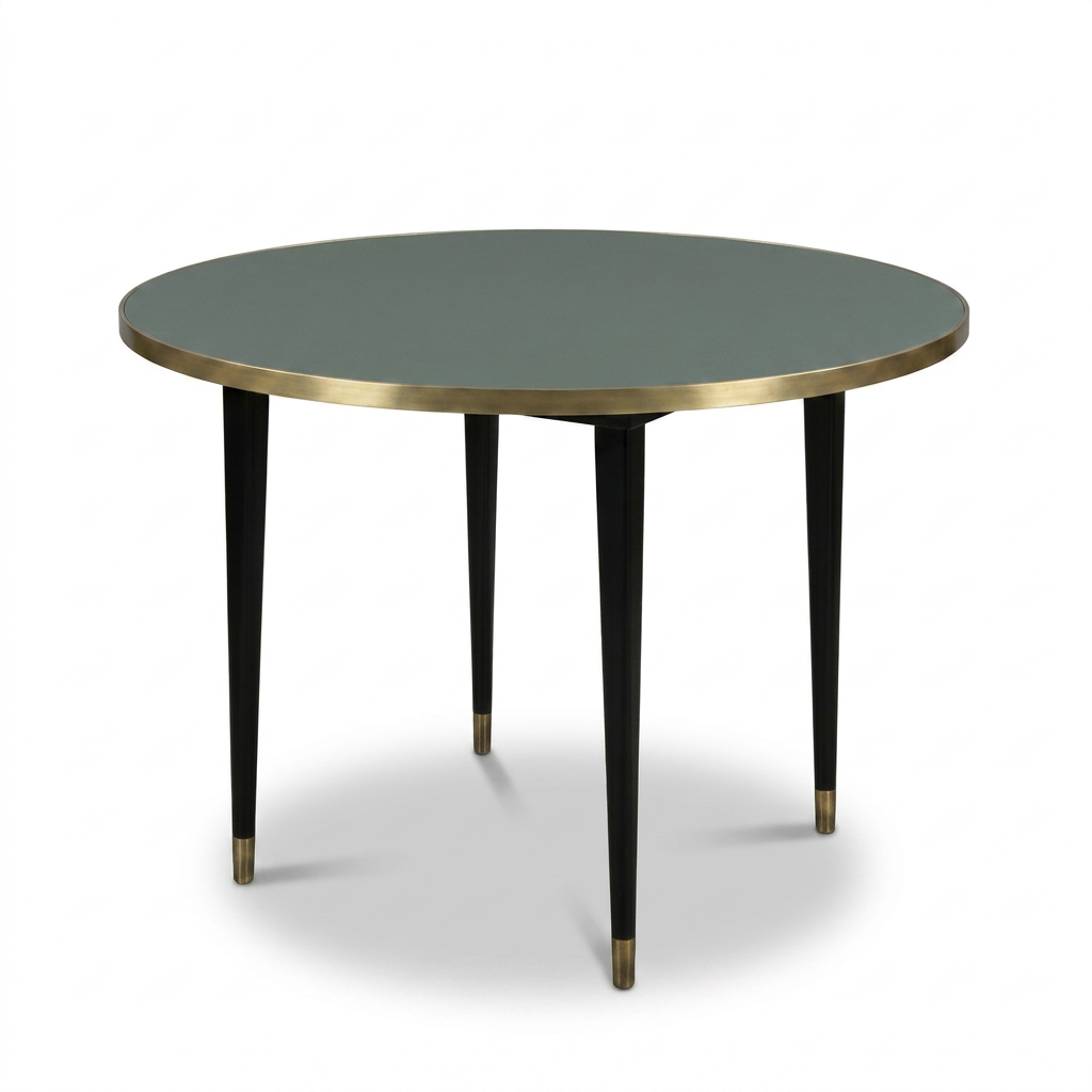 Mesa Antique Boutique Redonda - Mid-Century sobre Estructura Cónica