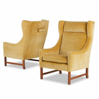 Pareja de Sillones Mid-Century en Terciopelo Mostaza