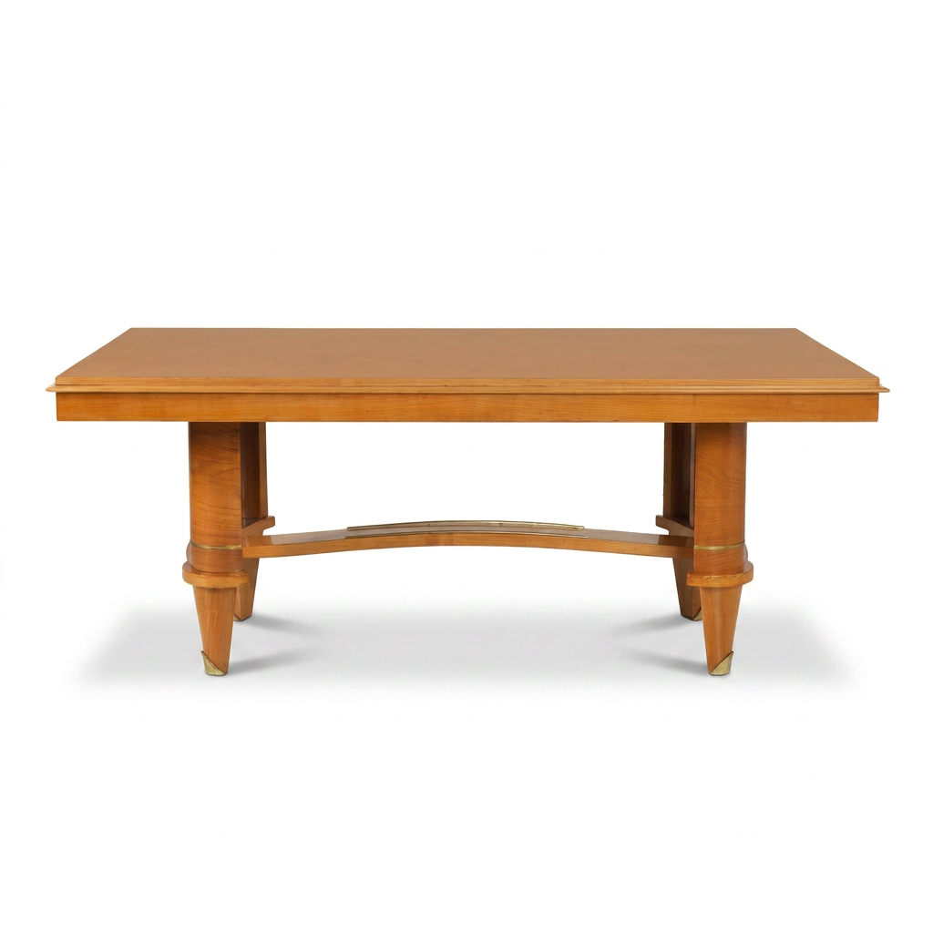 Mesa de Comedor Art Déco Francesa en Madera de Sicomoro - Estilo André Arbus, c. 1940
