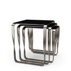 Mesa Auxiliar Nest - Diseño Contemporáneo en Metal y Cristal