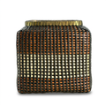 Cesta Chinese Tibor en Cuero y Caña - Black, Tan & Ivory