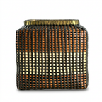 Cesta Chinese Tibor en Cuero y Caña - Black, Tan & Ivory