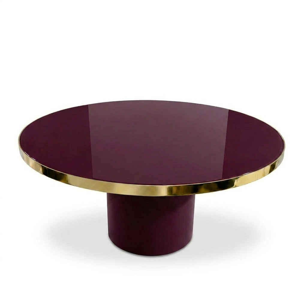 Mesa Antique Boutique Redonda - Mid-Century con Base Central