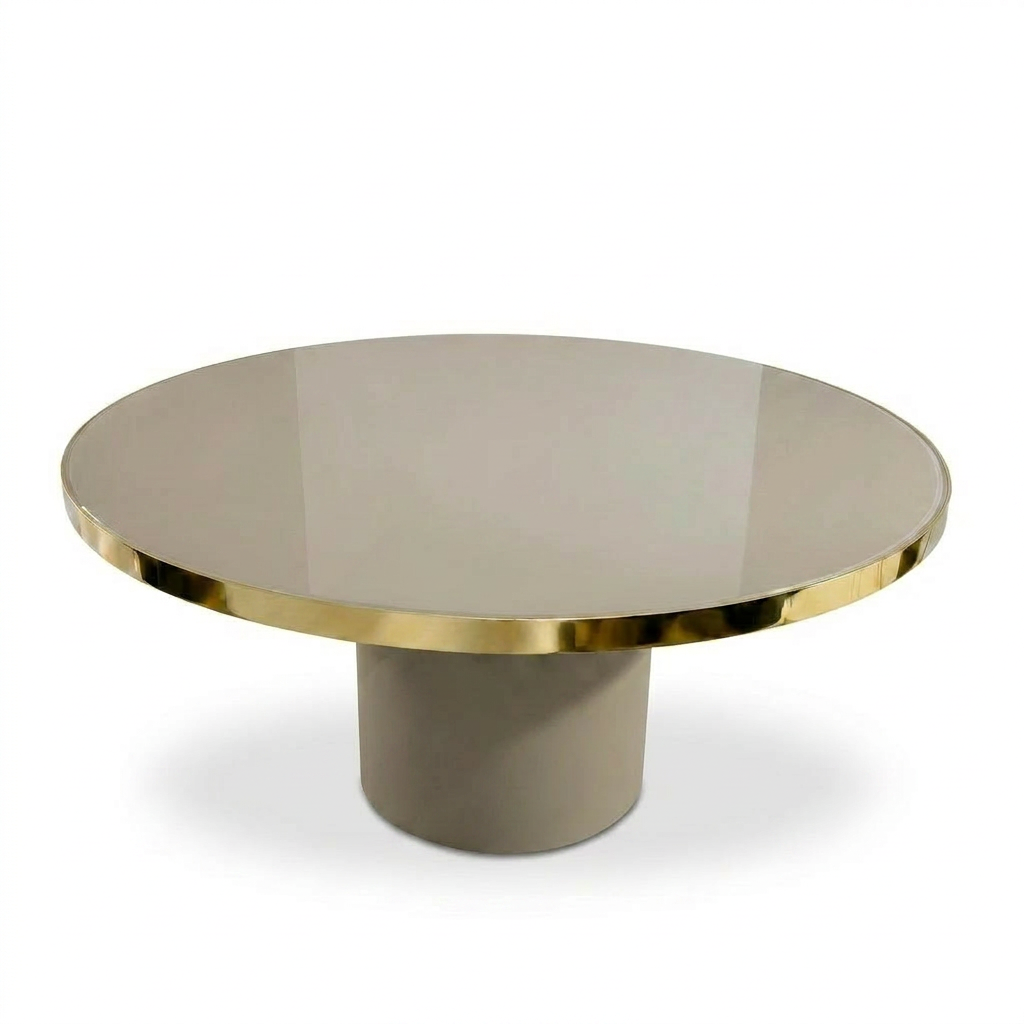 Mesa Antique Boutique Redonda - Mid-Century con Base Central