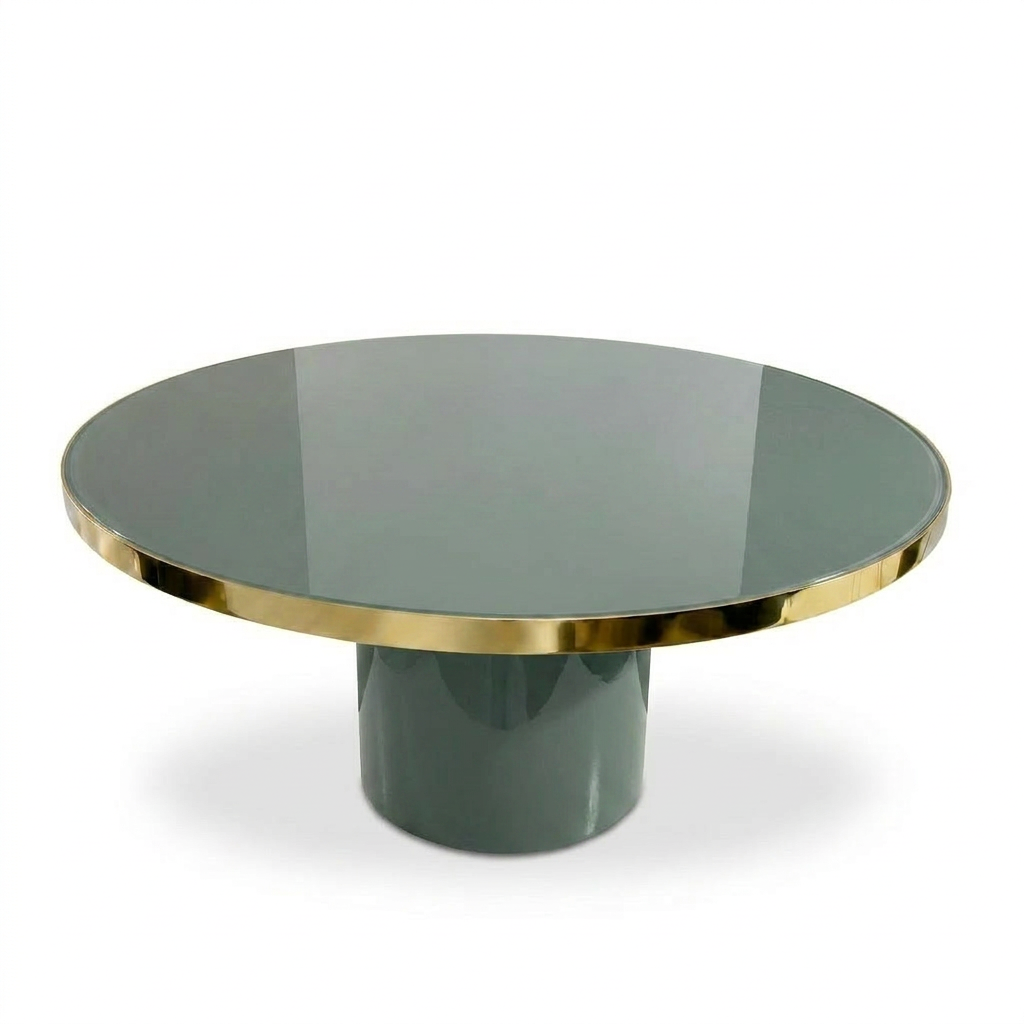 Mesa Antique Boutique Redonda - Mid-Century con Base Central