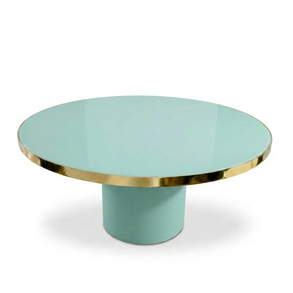 Mesa Antique Boutique Redonda - Mid-Century con Base Central