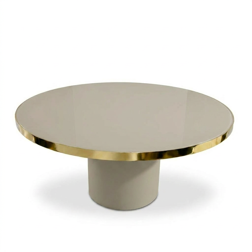 Mesa Antique Boutique Redonda - Mid-Century con Base Central