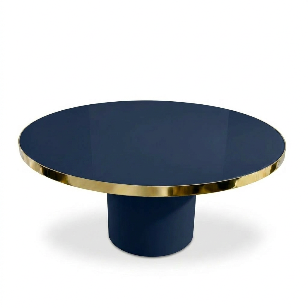 Mesa Antique Boutique Redonda - Mid-Century con Base Central