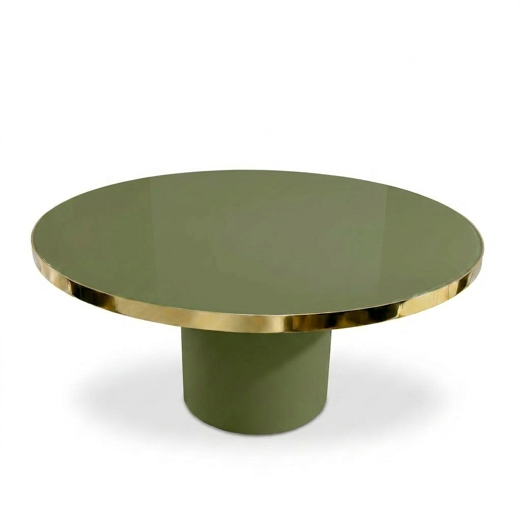 Mesa Antique Boutique Redonda - Mid-Century con Base Central