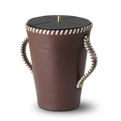 Customizable Handcrafted Jar Leather Candle with Brass Accents XXL