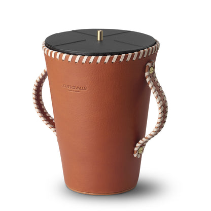 Customizable Handcrafted Jar Leather Candle with Brass Accents XXL