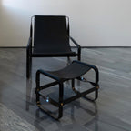 Chaise Longue Wanderlust de cuero y metal hecha a mano