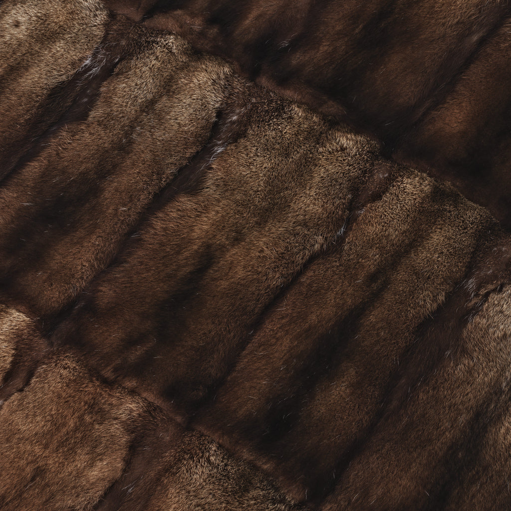 Natural mink fur blanket, handmade in Spain