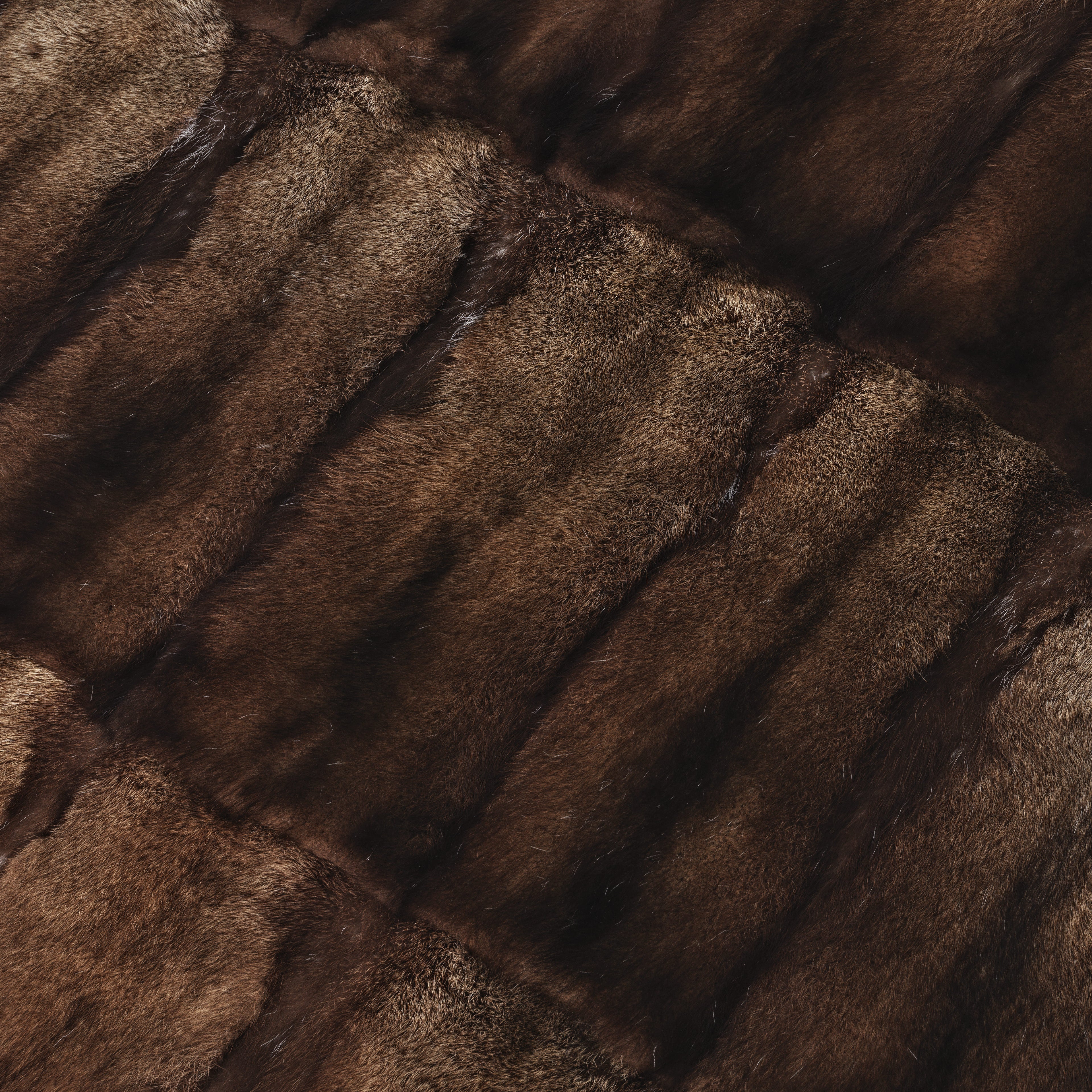 Natural mink fur blanket, handmade in Spain