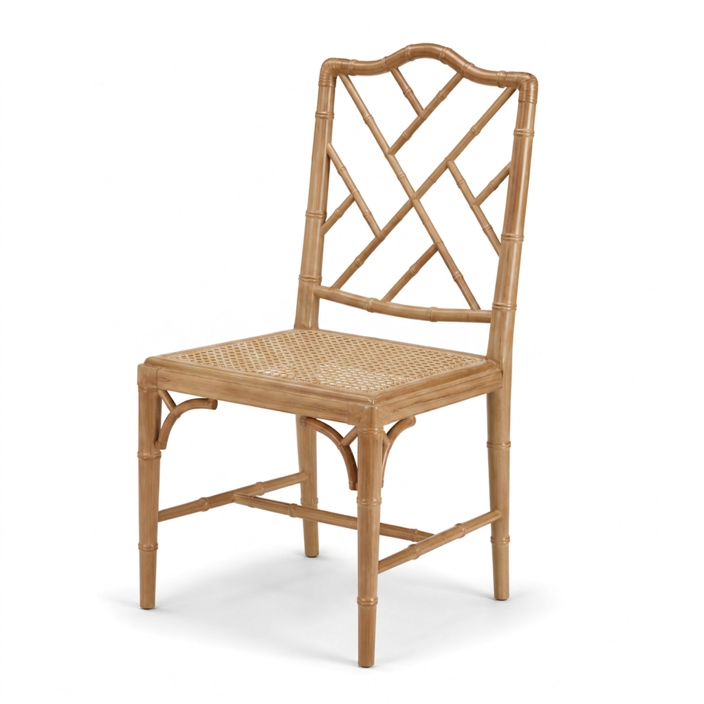 Silla Chinese Chippendale Faux Bamboo - acabado de ratán