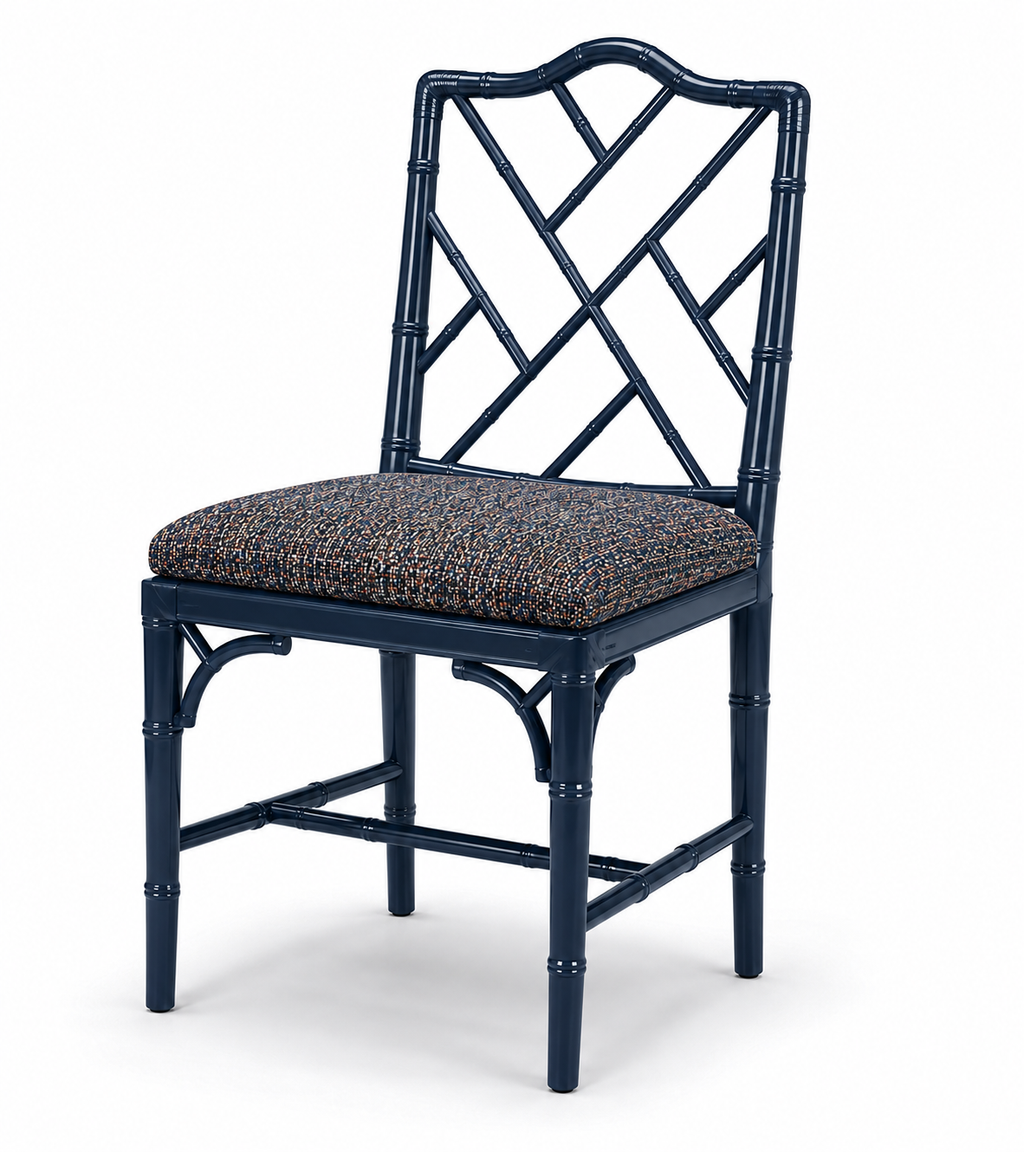 Silla Chinese Chippendale Faux Bamboo - cojín integrado