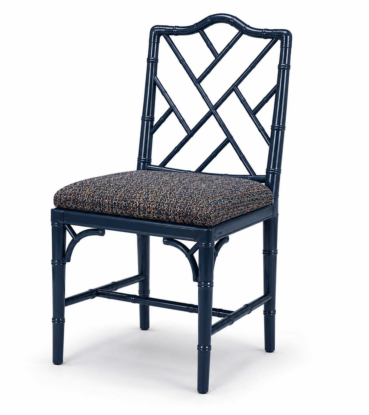 Silla Chinese Chippendale Faux Bamboo - cojín integrado
