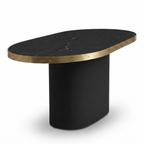 Antique Oval or Rectangular Mid-Century Stone Table with Central Base
