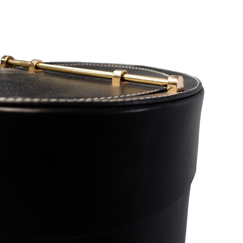 Prestigeux - Handcrafted Leather and Brass Premium Paper Bin