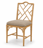 Silla Chinese Chippendale Faux Bamboo - cojín integrado