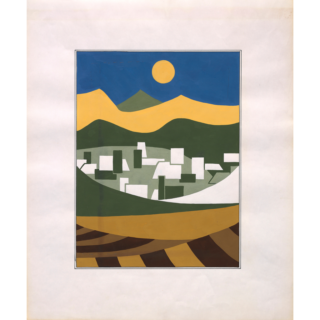 Diseño Textil Original Años 70 - Gouache Abstracto "Composición 19"
