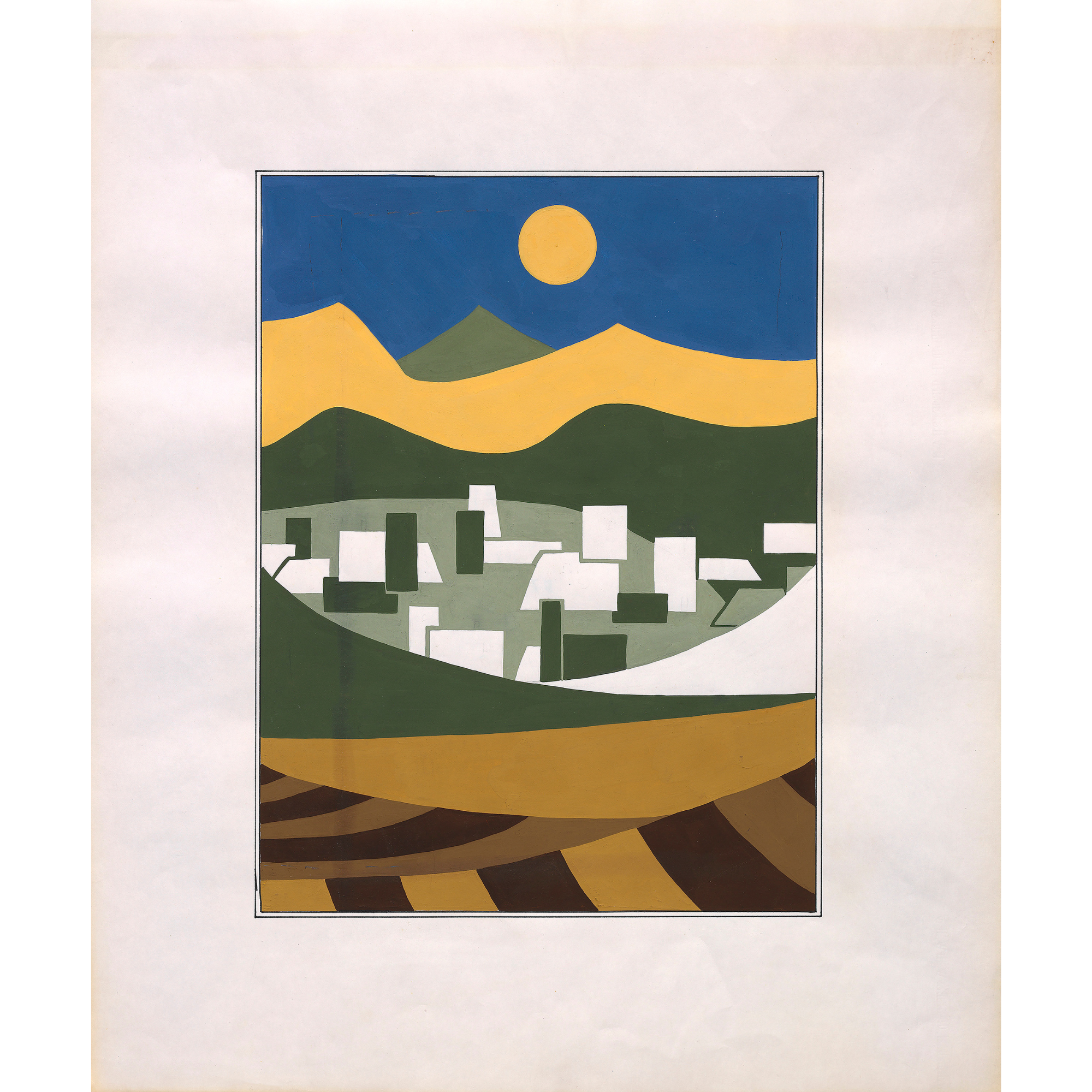 Diseño Textil Original Años 70 - Gouache Abstracto "Composición 19"
