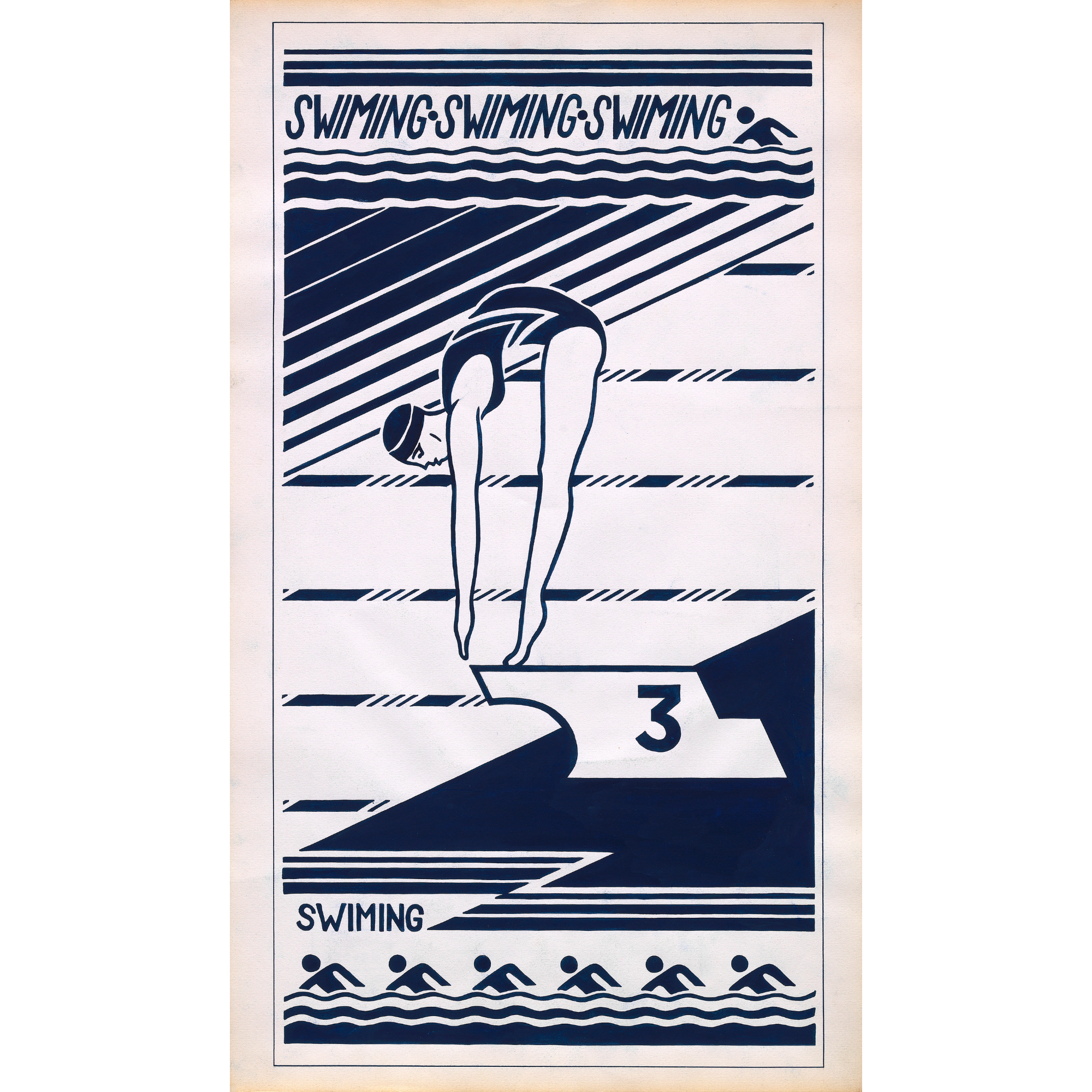 Diseño Textil Original Años 70 - Gouache Abstracto "Composición 25"