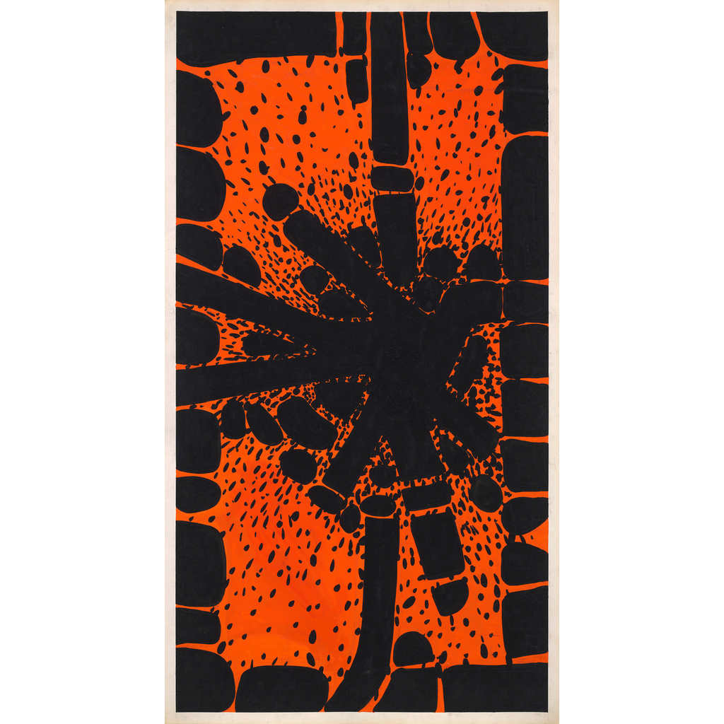Diseño Textil Original Años 70 - Gouache abstracto "Composición 10"